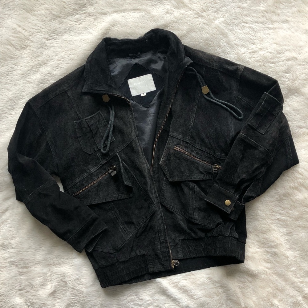 NOW ON SALE 80s Style Suede Leather Jacket